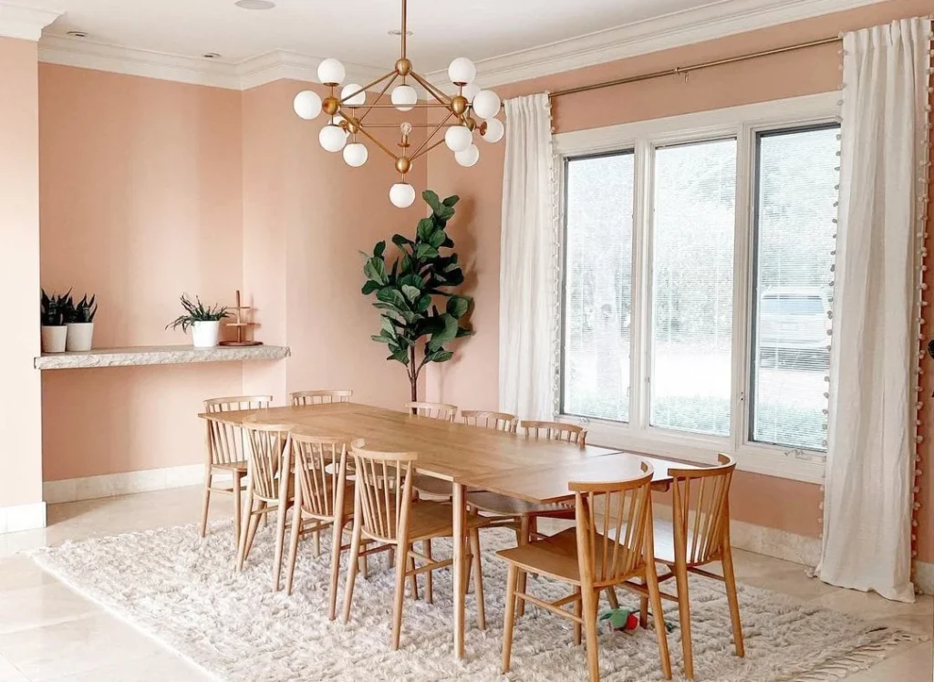 Blush Pink color dining area