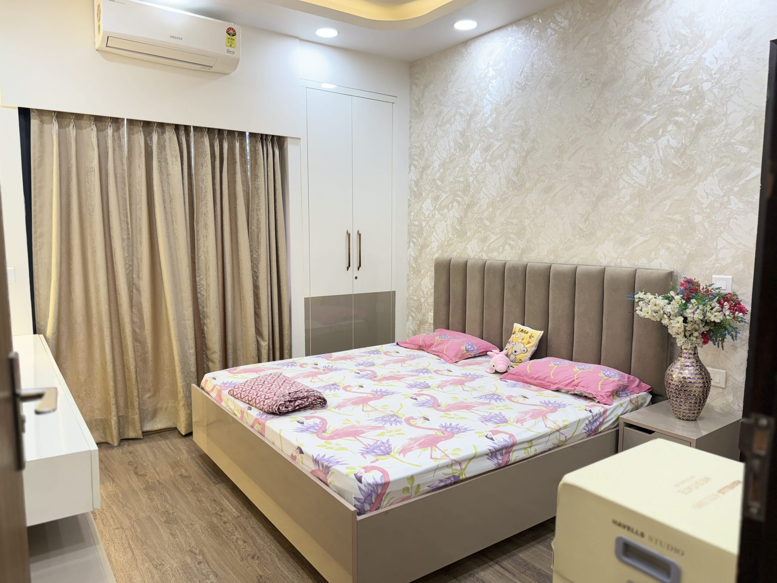 master bedroom retreat style in 3BHK home in Greater Noida